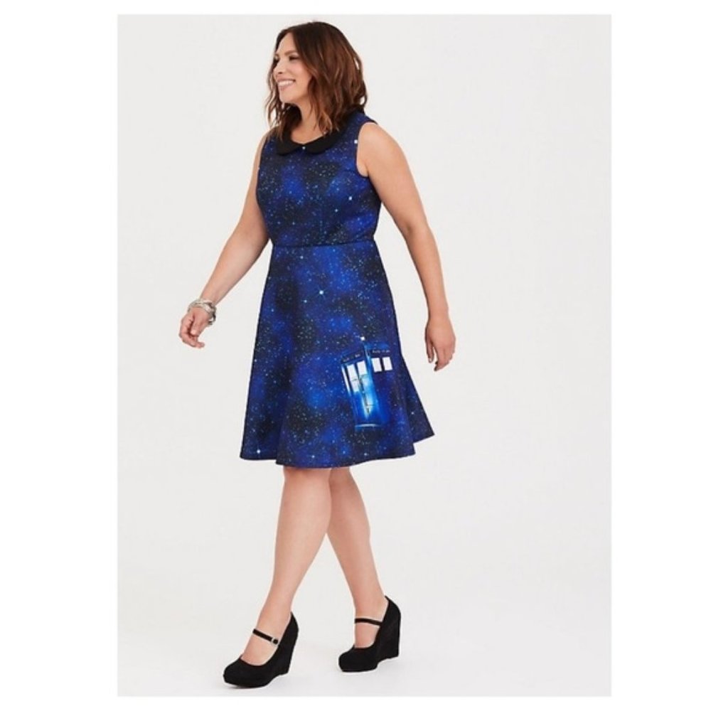 Torrid Dr. Who Tardis Skater Dress 2x